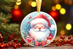 Santa Christmas Ornament Sublimation PNG Product Image 3