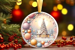 Detailed Christmas Candy Scene Sublimation PNG Product Image 1