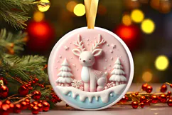 Round Christmass Ornament Sublimation|Clipart Product Image 1