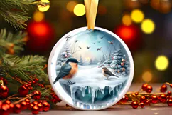 Round Christmass Ornament Sublimation|Clipart Product Image 1