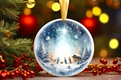 Nativity Winter Christmas Ball Scene Sublimation PNG Product Image 3