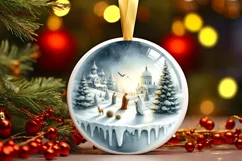 Nativity Winter Christmas Ball Scene Sublimation PNG Product Image 3