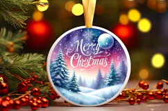 Round Christmass Ornament Sublimation|Clipart Product Image 1