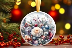 3D Winter Scene with Flowers Ornament Sublimation PNG Product Image 3