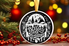 3D Winter Scene with Blessed Holidays Jolly Joy Ornament Product Image 3
