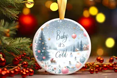 Round Christmass Ornament Sublimation|Clipart Product Image 1