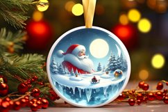 3D Winter Scene with Santa Ornament Sublimation PNG Product Image 3