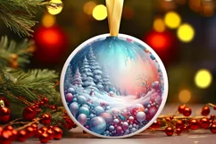 Colorfull Pastell 3D Christmas Ornament Winter Scene Product Image 3