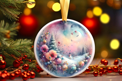 Round Christmass Ornament Sublimation|Clipart Product Image 1
