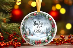 Round Christmass Ornament Sublimation|Clipart Product Image 1