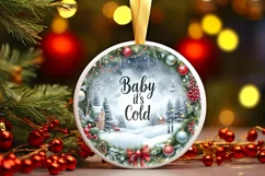 Christmas Scene Baby It's Cold Outside Sublimation PNG Product Image 1