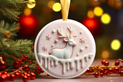 Round Christmass Ornament Sublimation|Clipart Product Image 1