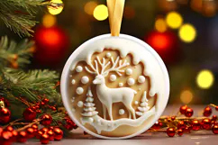 Round Christmass Ornament Sublimation|Clipart Product Image 1