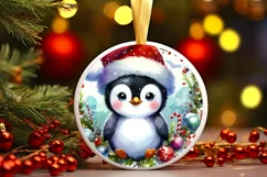 Colorful Penguin Christmas Sublimation Clipart Product Image 3