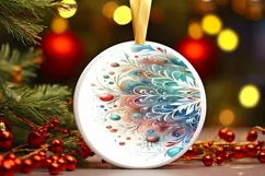 Colorful Pastel Snowflake Ornament Sublimation PNG Product Image 3