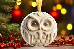 Round Christmas Fairy with Melting Edges Sublimation PNG Product Image 3