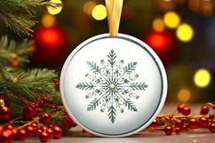 Snowflake Christmas Ornament Sublimation PNG Product Image 1