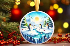 Round Christmass Ornament Sublimation|Clipart Product Image 1