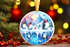 Round Christmass Ornament Sublimation|Clipart Product Image 1
