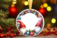 Gnomes Christmas Ornament Sublimation PNG Product Image 1