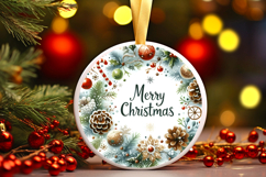 Round Christmass Ornament Sublimation|Clipart Product Image 1