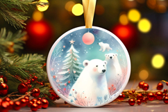 Round Christmass Ornament Sublimation|Clipart Product Image 1