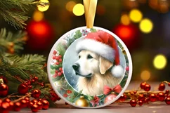 Polar Dog Watercolor Christmas Image PNG Product Image 1