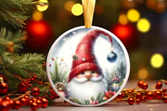 Round Christmass Ornament Sublimation|Clipart Product Image 1
