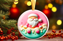 Round Christmass Ornament Sublimation|Clipart Product Image 1