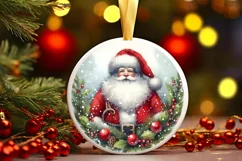 Detailed Winter Santa Round Image PNG Product Image 1