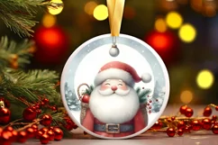 Detailed Winter Santa Round Image PNG Product Image 3