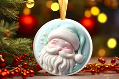 Round Christmass Ornament Sublimation|Clipart Product Image 1