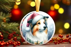 Dog Round Sticker Ornament Sublimation PNG Product Image 1