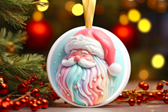 Round Christmass Ornament Sublimation|Clipart Product Image 1