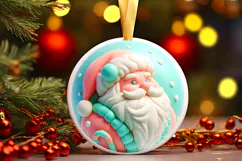 Round Christmass Ornament Sublimation|Clipart Product Image 1
