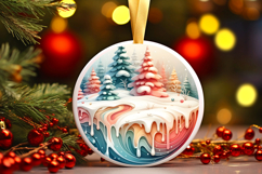 Round Christmass Ornament Sublimation|Clipart Product Image 1