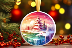 Round Christmass Ornament Sublimation|Clipart Product Image 1