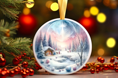 Round Christmass Ornament Sublimation|Clipart Product Image 1