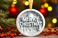 Round Christmass Ornament Sublimation|Clipart Product Image 1