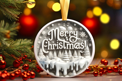 Round Christmass Ornament Sublimation|Clipart Product Image 1
