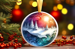 Round Christmass Ornament Sublimation|Clipart Product Image 1