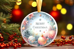 Round Christmass Ornament Sublimation|Clipart Product Image 1