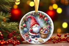 pastel christmass gnome ornament sublimation png Product Image 3