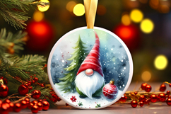 Round Christmass Ornament Sublimation|Clipart Product Image 1