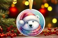 Colorful Polar Bear Christmas Sublimation Clipart Product Image 2