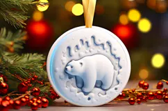 Round Christmass Ornament Sublimation|Clipart Product Image 1