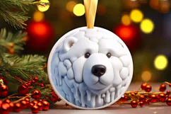Round Christmass Ornament Sublimation|Clipart Product Image 1