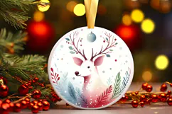 Round Christmass Ornament Sublimation|Clipart Product Image 1