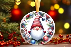 Colorful Gnomes Round Ornament Sublimation PNG Product Image 2