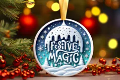 Round Christmass Ornament Sublimation|Clipart Product Image 1